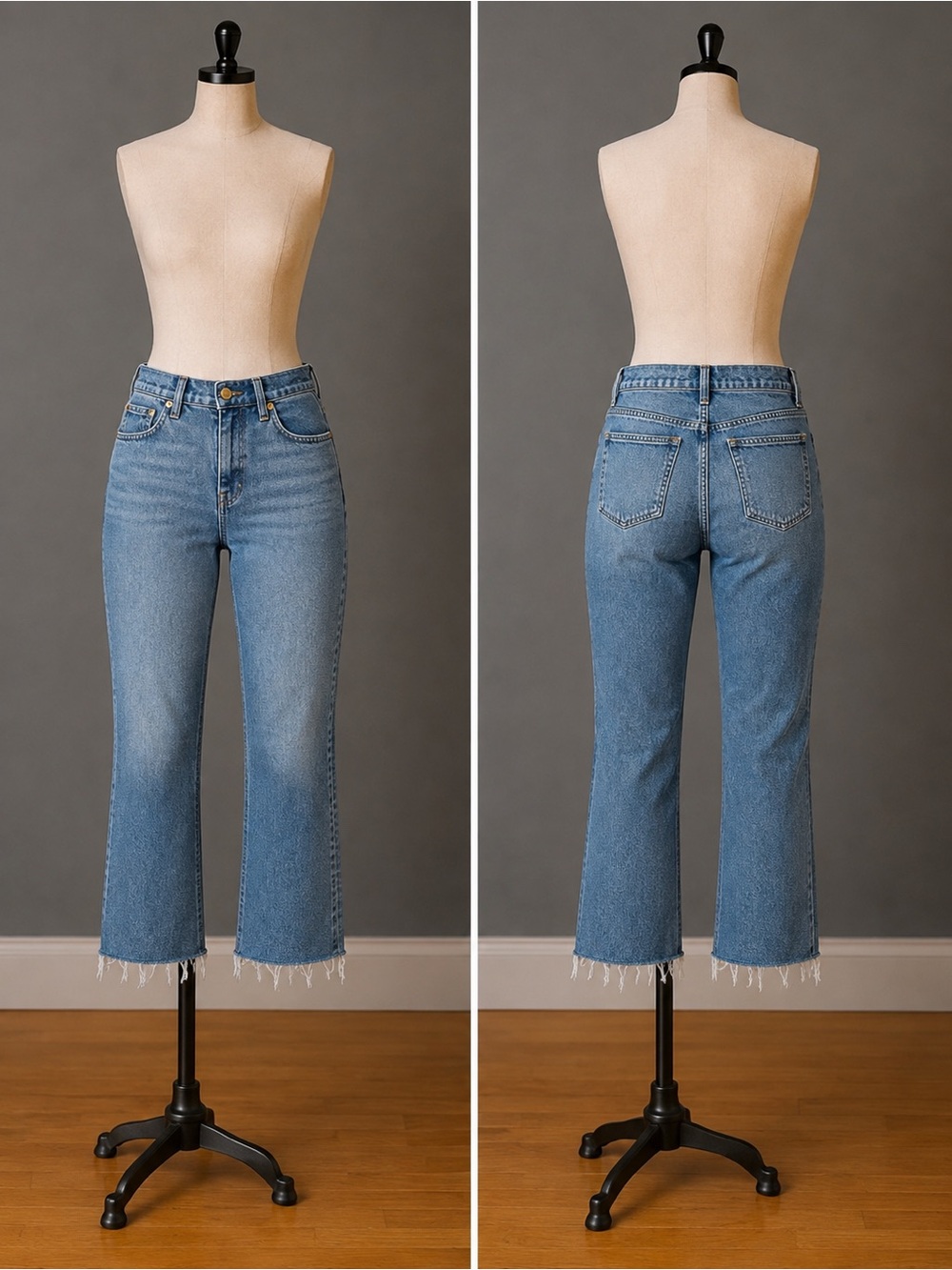 J. Crew Jeans 9” Demi Boot Crop in light blue.